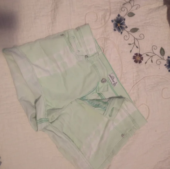 Jordache brand shorts, mint green and white tie dye, size 18 girls - Picture 1 of 7